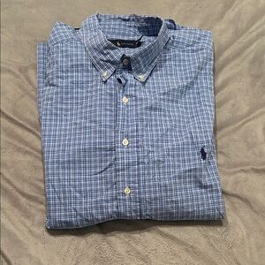 Polo by Ralph Lauren Blue Checkered Men's Shirt long sleeve